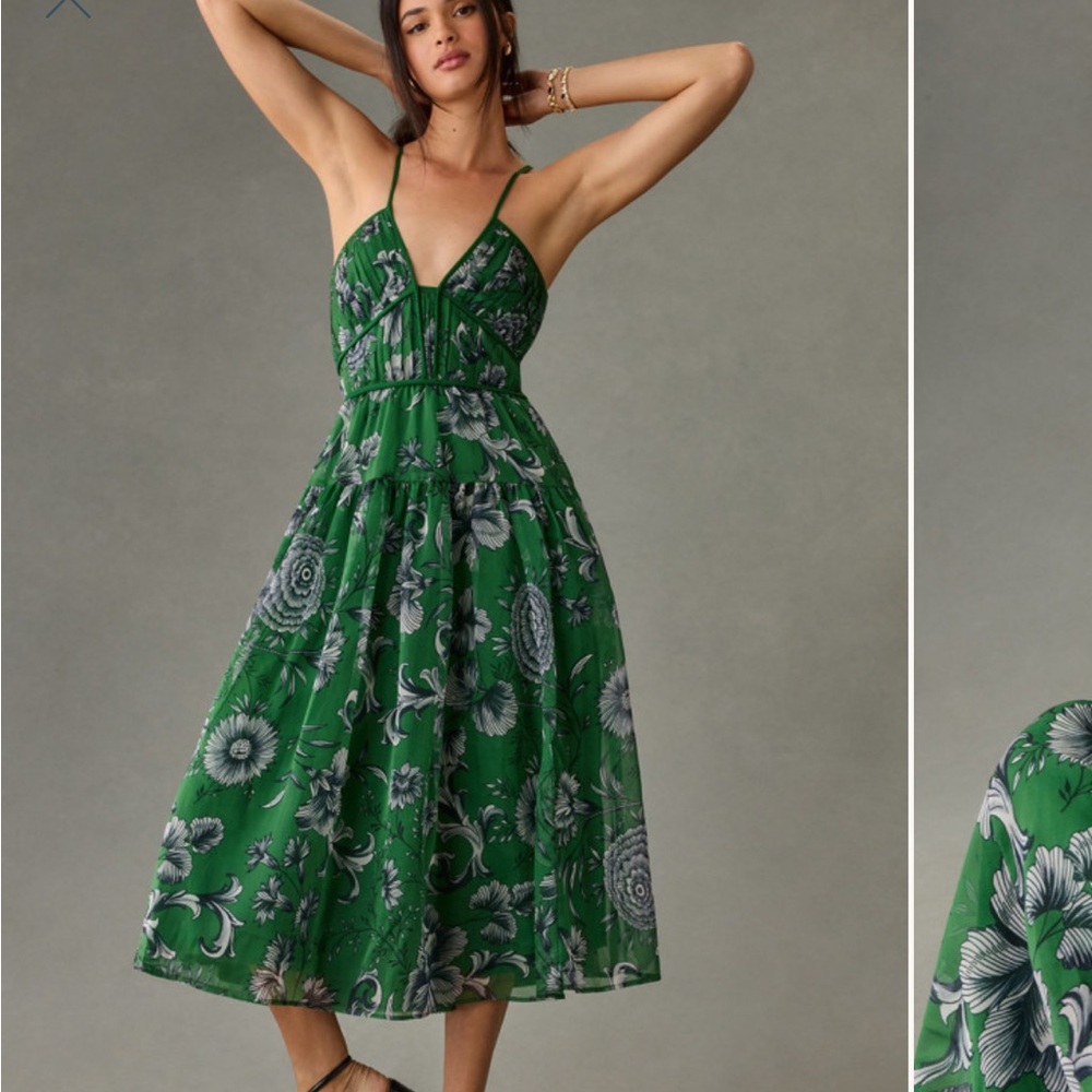 V-Neck Halter Printed Dress